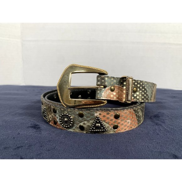 Vintage Elite Womens Belt Large Metallic Medallion Gold Buckle‎ Retro 80s 90s main image 7